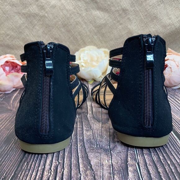 Journee Collection Black Faux Nubuck Hanni Sandals - Picture 5 of 8